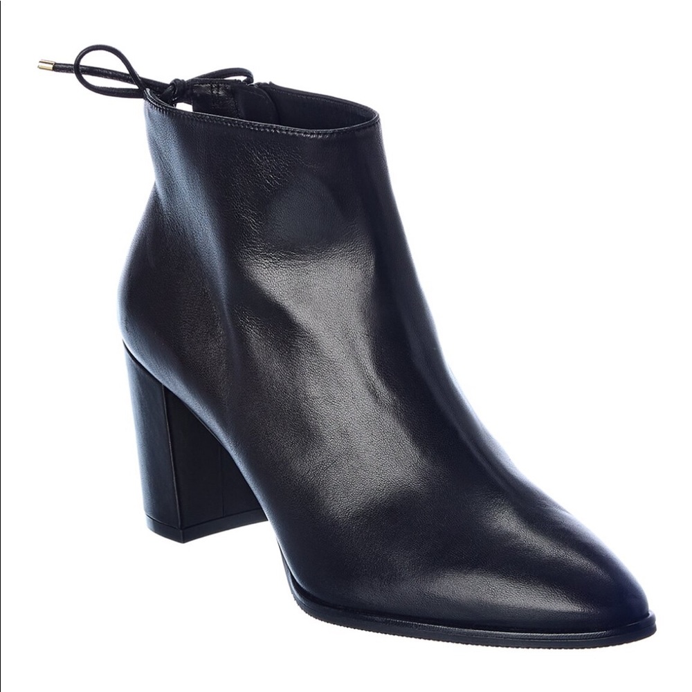 Stuart Weitzman Gardiner Leather Boot in Black Size 7